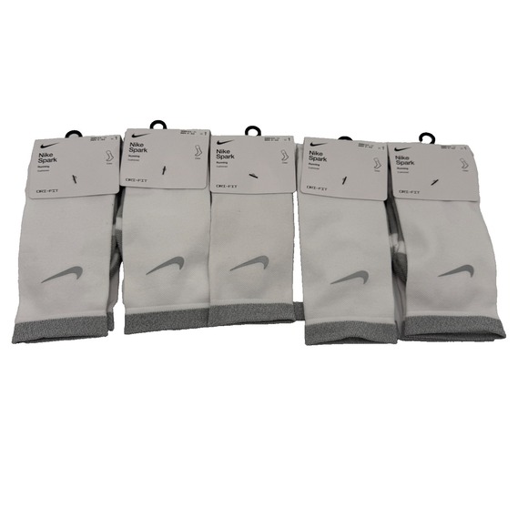 Nike Other - Lot Of 5 Mens Sz 8-9.5/Wmns 9.5-11 Nike Spark White Crew Running Socks CU7200